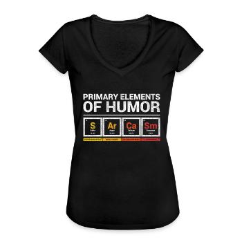Le sarcasme | Humour | Chimie Éléments cadeau Geek - T-shirt vintage Femme - noir - Devant - Danielle (179cm)