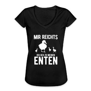 Mir reichts ich geh zu meinen Enten Entenzüchter S - Frauen Vintage T-Shirt - Schwarz - Vorne - Danielle (179cm)