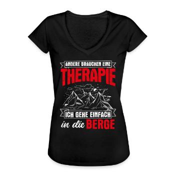 Berge Bergsteiger Urlaub Motiv Spruch Geschenk Wan - Frauen Vintage T-Shirt - Schwarz - Vorne - Danielle (179cm)