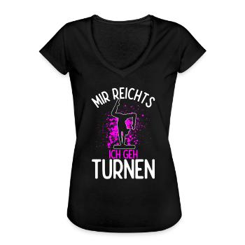 Turnen Turntrainer Sportverein Sport Handstand Gym - Frauen Vintage T-Shirt - Schwarz - Vorne - Danielle (179cm)