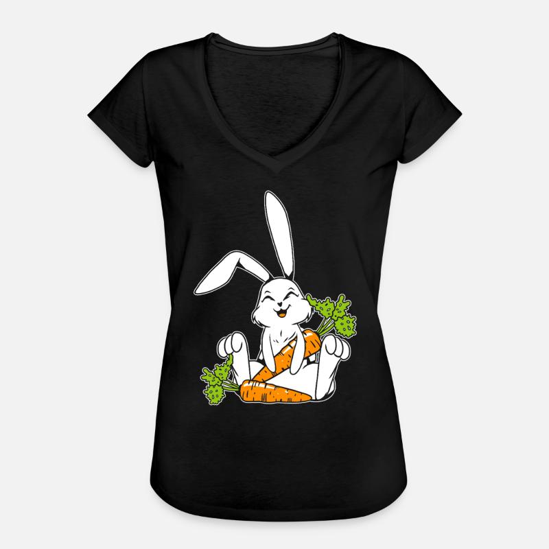 Bunny Vegetable Carrot Easter Gift - Women's Vintage T-Shirt - black