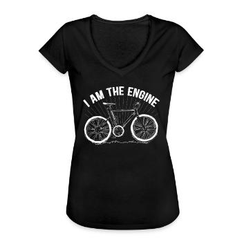 Ich bin der Motorfahrradfahrer Radfahrer Fahrrad Biker - Frauen Vintage T-Shirt - Schwarz - Vorne - Danielle (179cm)