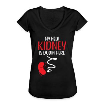 Meine neue Niere ist hier Transplantation Organ Empfänger - Frauen Vintage T-Shirt - Schwarz - Vorne - Danielle (179cm)