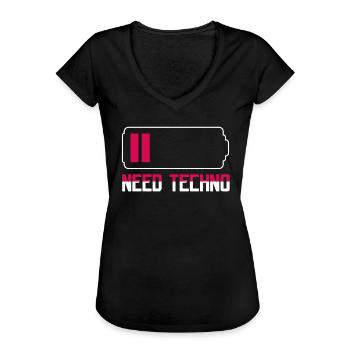 Brauche Techno Music Raver - Frauen Vintage T-Shirt - Schwarz - Vorne