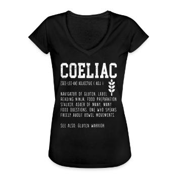 Zöliakie Definition Glutenfreie Zöliakie - Frauen Vintage T-Shirt - Schwarz - Vorne - Danielle (179cm)