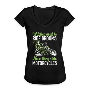 Hexen reiten Motorräder Motorrad Fahrzeug - Frauen Vintage T-Shirt - Schwarz - Vorne - Danielle (179cm)