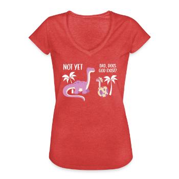 Agnostizismus Atheismus Anti-Religion Agnostischer Teufel - Frauen Vintage T-Shirt - Rot meliert - Vorne - Danielle (179cm)