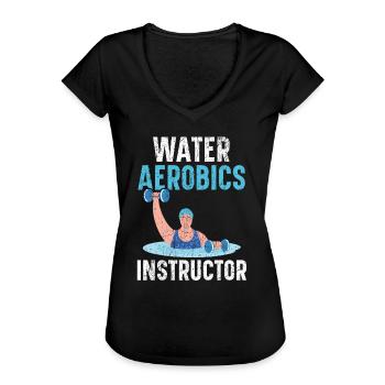 Wassergymnastik Instruktor Fitness Übung Workout - Frauen Vintage T-Shirt - Schwarz - Vorne - Danielle (179cm)