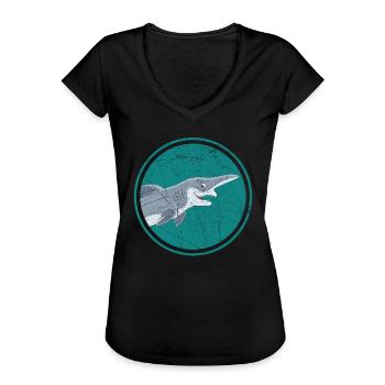 Goblin Shark Lover Meerestier Meeresbiologe - Frauen Vintage T-Shirt - Schwarz - Vorne - Danielle (179cm)