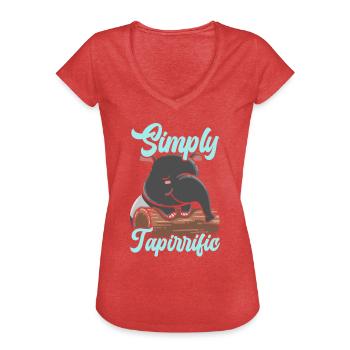Einfach Tapirrific Wildlife Animal Zookeeper Tapir - Frauen Vintage T-Shirt - Rot meliert - Vorne - Danielle (179cm)
