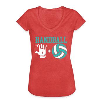 Joueur de handball Handballer Sports Goalkeeper - T-shirt vintage Femme - rouge chiné - Devant - Danielle (179cm)