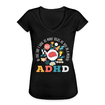 ADHS-Krieger umarmen Neurodiversität ADHS-Bewusstsein - Frauen Vintage T-Shirt - Schwarz - Vorne - Danielle (179cm)
