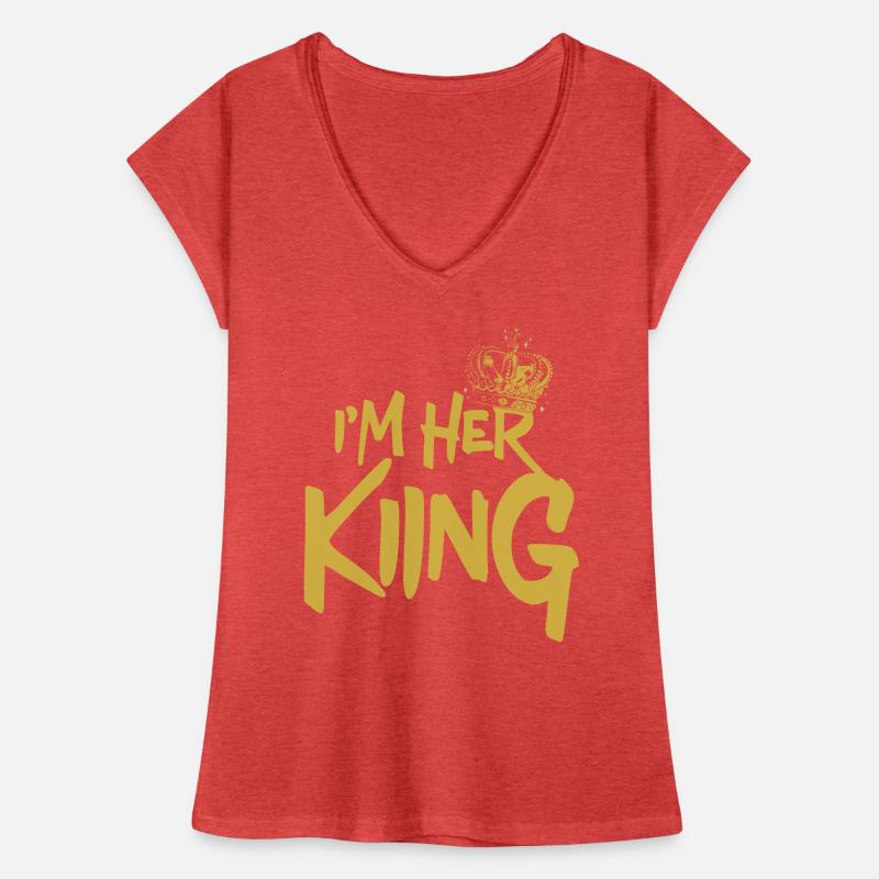 Ich bin ihr König Freund Paar Valentinstag Frauen Vintage T-Shirt
