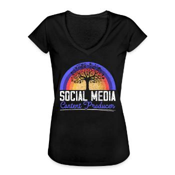 Social Media Content Producer Social Media Manager - Frauen Vintage T-Shirt - Schwarz - Vorne - Danielle (179cm)
