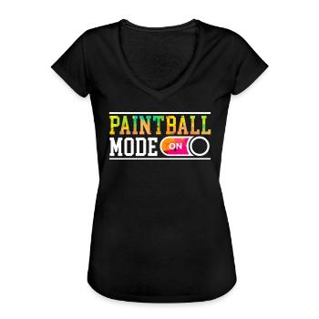 Paintball-Modus auf Paintgun Paintball Paintballer - Frauen Vintage T-Shirt - Schwarz - Vorne - Danielle (179cm)