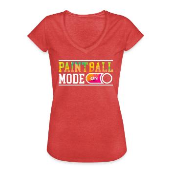 Paintball-Modus auf Paintgun Paintball Paintballer - Frauen Vintage T-Shirt - Rot meliert - Vorne - Danielle (179cm)
