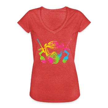 Paintball Paint Gun Paintball Spieler Paintballer - Frauen Vintage T-Shirt - Rot meliert - Vorne - Danielle (179cm)