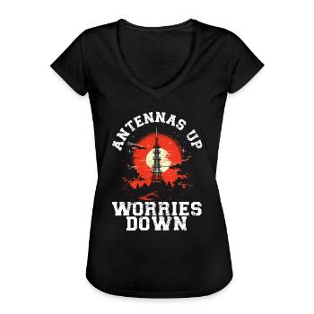 Amateurfunker Morsecode Radioaktivität - Frauen Vintage T-Shirt - Schwarz - Vorne - Danielle (179cm)