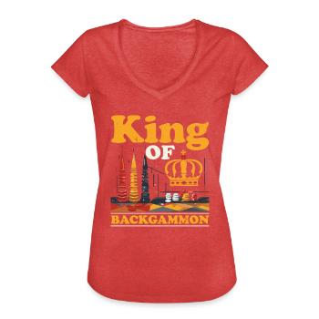 Jeu de stratégie de société de backgammon jeu de dés - T-shirt vintage Femme - rouge chiné - Devant - Danielle (179cm)