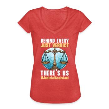 Juristischer Assistent Job Recht Richter im Gerichtssaal - Frauen Vintage T-Shirt - Rot meliert - Vorne - Danielle (179cm)