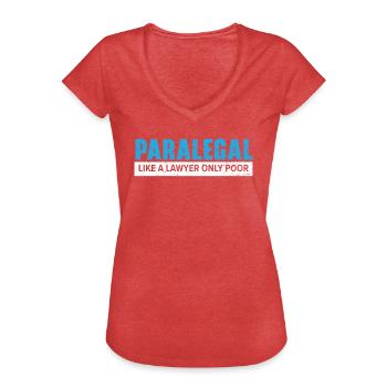 Juristischer Assistent Job Recht Richter im Gerichtssaal - Frauen Vintage T-Shirt - Rot meliert - Vorne - Danielle (179cm)