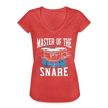 Snare Drum Musical Instrument Musician Drummer - Women's Vintage T-Shirt - heather red - Front - Danielle (179cm)