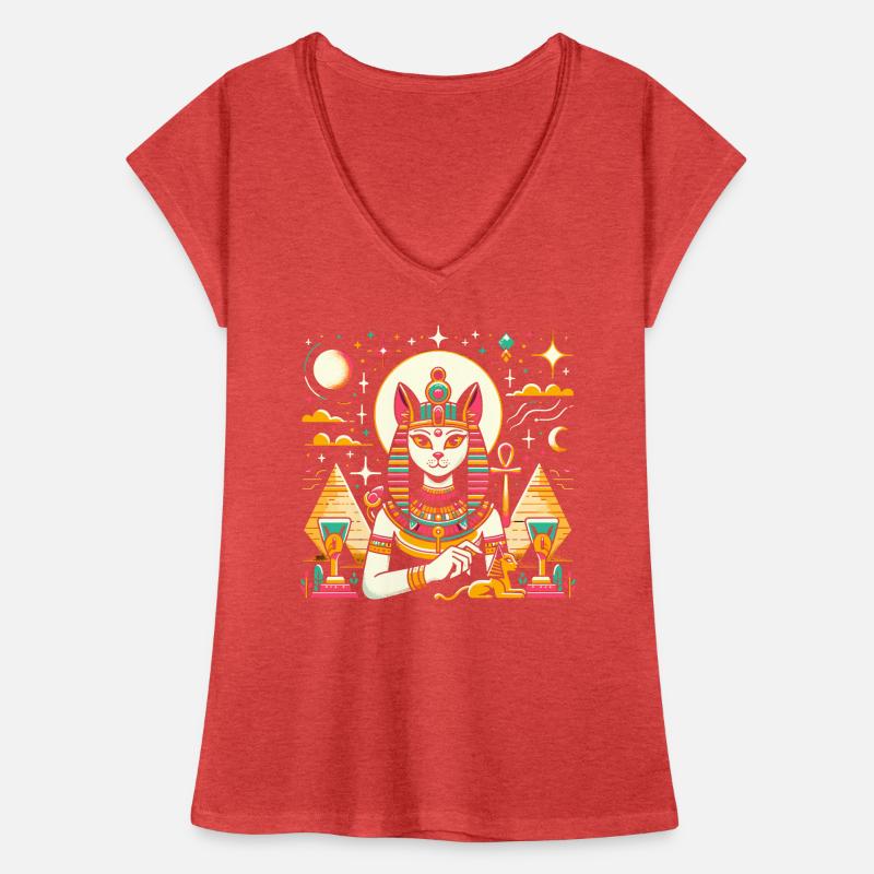 Bastet Déesse égyptienne Égypte Pyramide Égypte T-shirt vintage Femme