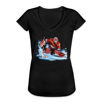 Eishockey Torwart Torwart Torwart - Frauen Vintage T-Shirt - Schwarz - Vorne - Danielle (179cm)