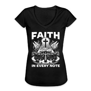 Gospel Music Religious Bible Scripture Christian - Women's Vintage T-Shirt - black - Front - Danielle (179cm)