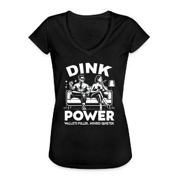 Doppeltes Einkommen Keine Kinder Ehe Ehepaar DINK - Frauen Vintage T-Shirt - Schwarz - Vorne - Danielle (179cm)