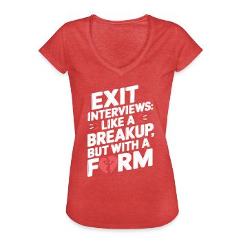HR Manager Human Resource Employee Exit Interview - Women's Vintage T-Shirt - heather red - Front - Danielle (179cm)