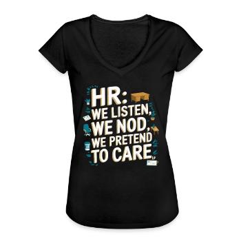 Gestionnaire des ressources humaines Ressources humaines Employé Milieu de travail Drame - T-shirt vintage Femme - noir - Devant - Danielle (179cm)