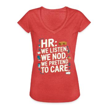 Gestionnaire des ressources humaines Ressources humaines Employé Milieu de travail Drame - T-shirt vintage Femme - rouge chiné - Devant - Danielle (179cm)
