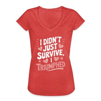 Cancer Survivor Chemotherapy Chemo Beat Cancer - Women's Vintage T-Shirt - heather red - Front - Danielle (179cm)