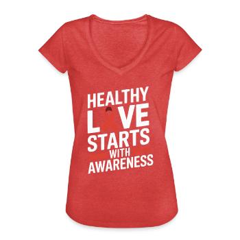 STI Awareness Sexually Transmitted Infections - Women's Vintage T-Shirt - heather red - Front - Danielle (179cm)