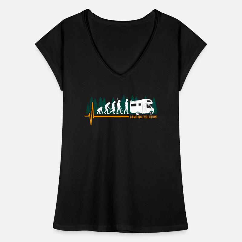 Evolution Camping Camper Funny T-shirt vintage Femme