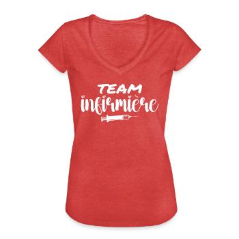 Krankenschwester-Team - Frauen Vintage T-Shirt - Rot meliert - Vorne - Danielle (179cm)
