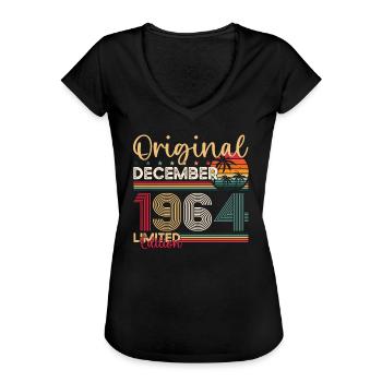 59e anniversaire Original décembre Vintage 1964 - T-shirt vintage Femme - noir - Devant