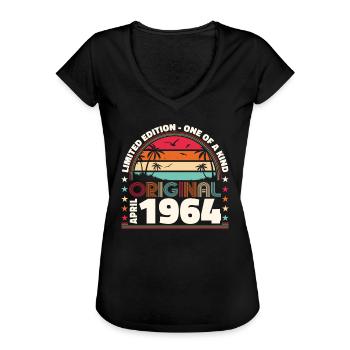 60. Geburtstag Original April Jahrgang 1964 - Frauen Vintage T-Shirt - Schwarz - Vorne