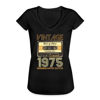 Best of Juin 1975 Millésime 1975 49ème Anniversaire 75 - T-shirt vintage Femme - noir - Devant
