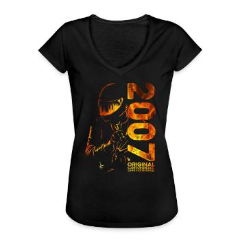 17. Geburtstag Jahrgang 2007 Motorradfahrer Biker - Frauen Vintage T-Shirt - Schwarz - Vorne