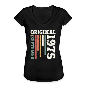 50. Geburtstag Vintage September 1975 Geschenkidee - Frauen Vintage T-Shirt - Schwarz - Vorne