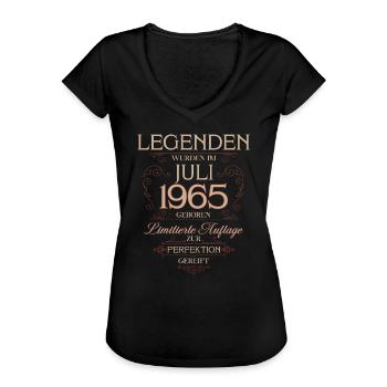 60. Geburtstag Legenden Juli Jahrgang 1965 - Frauen Vintage T-Shirt - Schwarz - Vorne - Danielle (179cm)