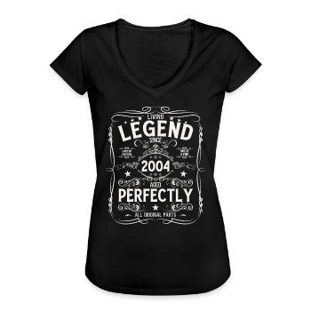 21. Geburtstag Original Jahrgang 2004 - Frauen Vintage T-Shirt - Schwarz - Vorne - Danielle (179cm)