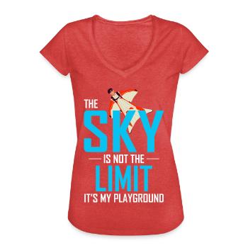 Wingsuit volant Base Jumping Parachutisme Wingsuit - T-shirt vintage Femme - rouge chiné - Devant - Danielle (179cm)