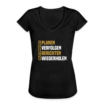 Projektmanager Projektmanagement Planen Verfolgen - Frauen Vintage T-Shirt - Schwarz - Vorne - Danielle (179cm)