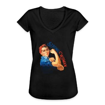 Femme forte - T-shirt vintage Femme - noir - Devant - Danielle (179cm)