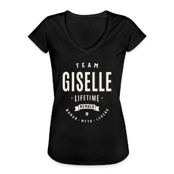 Équipe Giselle Membre à vie Prénom amusant Giselle - T-shirt vintage Femme - noir - Devant