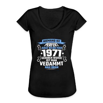 1971 Geburtstag Geschenk Geburtstagsgeschenk Jahr - Frauen Vintage T-Shirt - Schwarz - Vorne