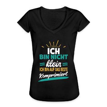 Spruch für kleine - ich bin nicht klein ich bin - Frauen Vintage T-Shirt - Schwarz - Vorne - Danielle (179cm)